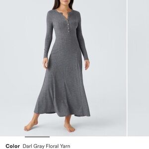 HALARA Henley Long Sleeve Flare Midi/Maxi Casual Dress